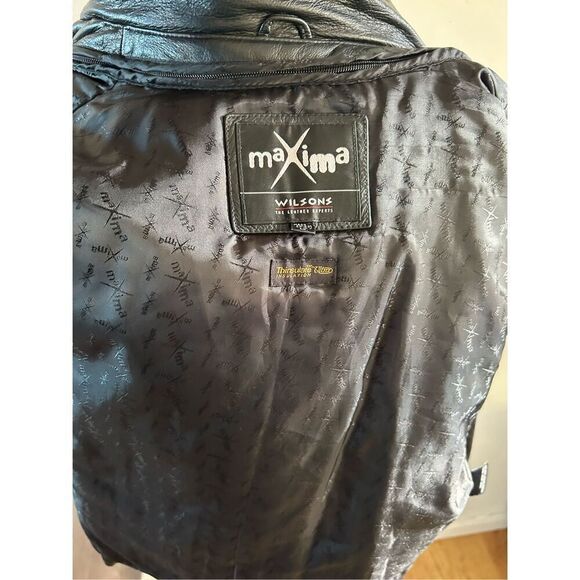 Wilson leather black leather jack size large - Picture 3 of 6